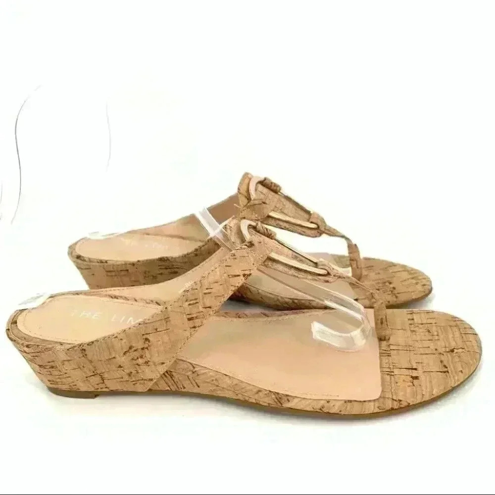 New The Limited womens sandals size 6.5 Indy cork wedge thong flip flops - Picture 1 of 12